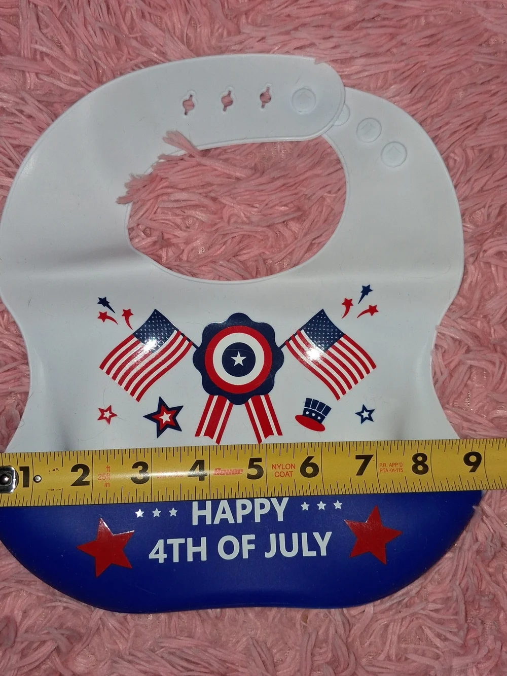 Happy 4th of July Adjustable Silicone Bib With A Pocket for Kids -